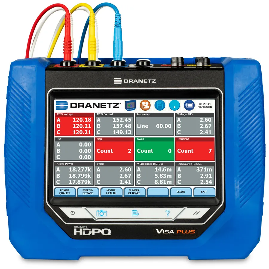 Dranetz HDPQ-P-VAFLEX3KPKG Visa Plus Power Quality Analyzer