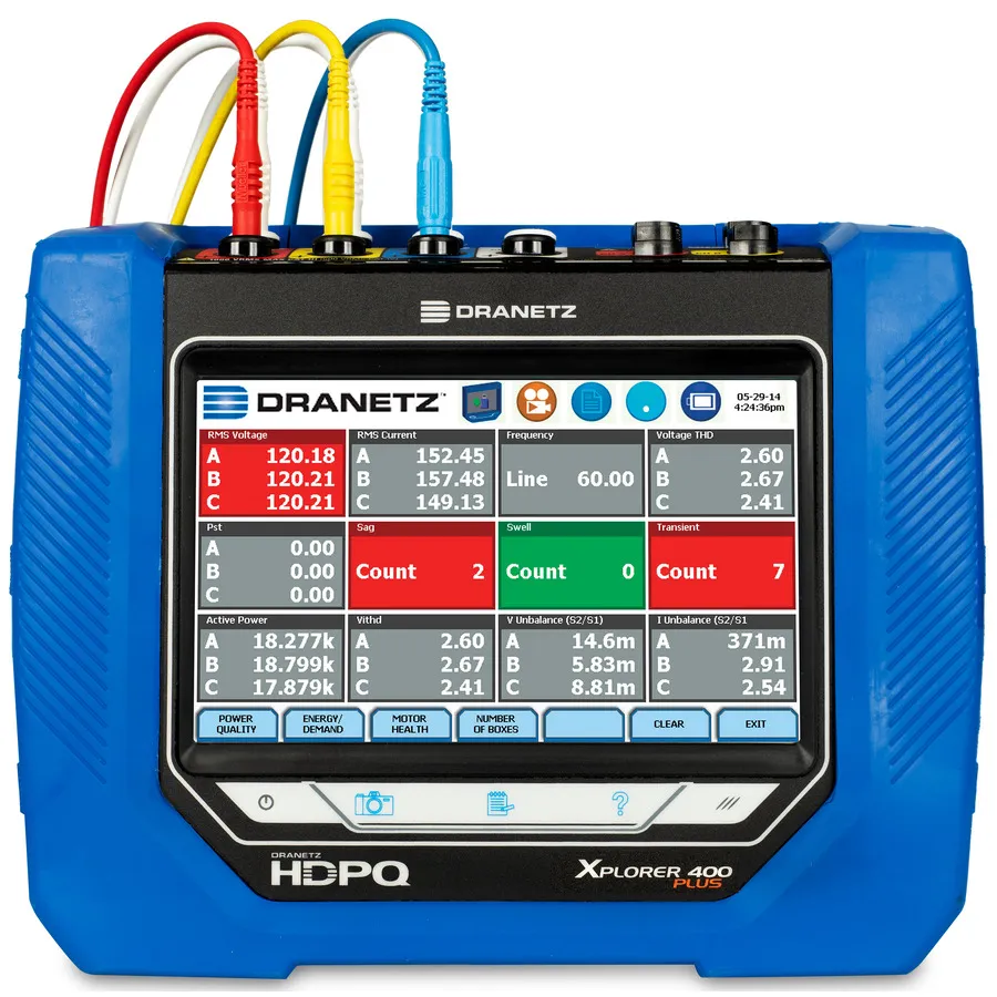 Dranetz HDPQ-P-X4A10PKG Xplorer 400 Plus Power Quality Analyzer