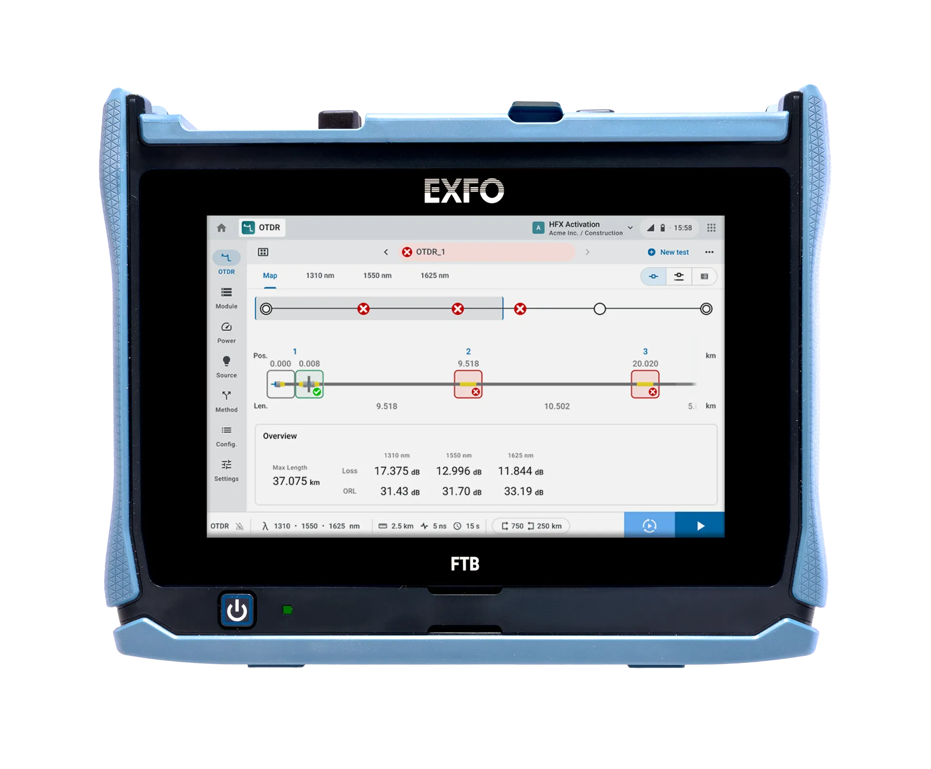 EXFO FTB-LITE-720D-SM8-XX Optical Time Domain Reflectometer