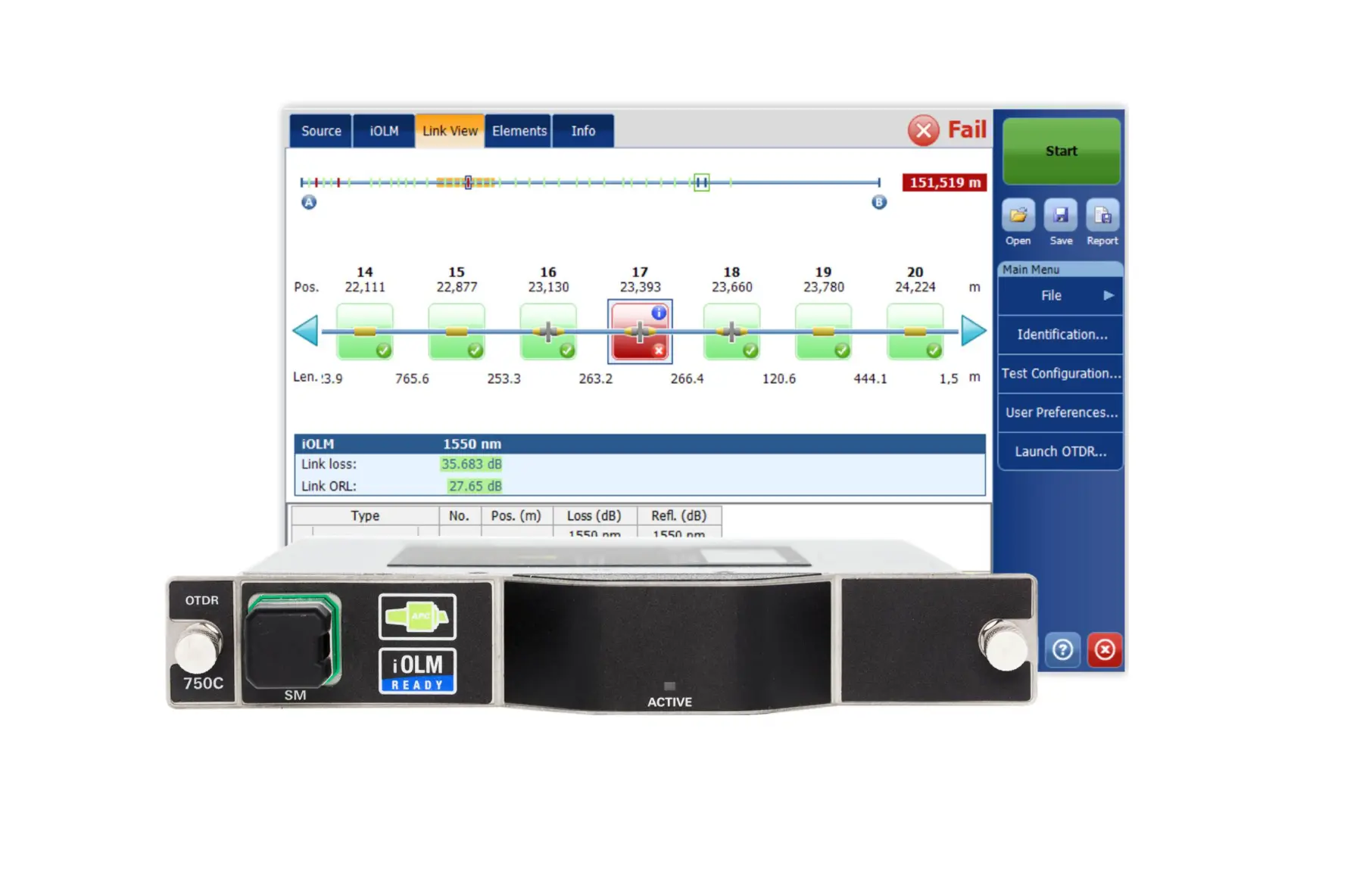 EXFO FTBx-750C-SM3 Metro/Long-Haul OTDR