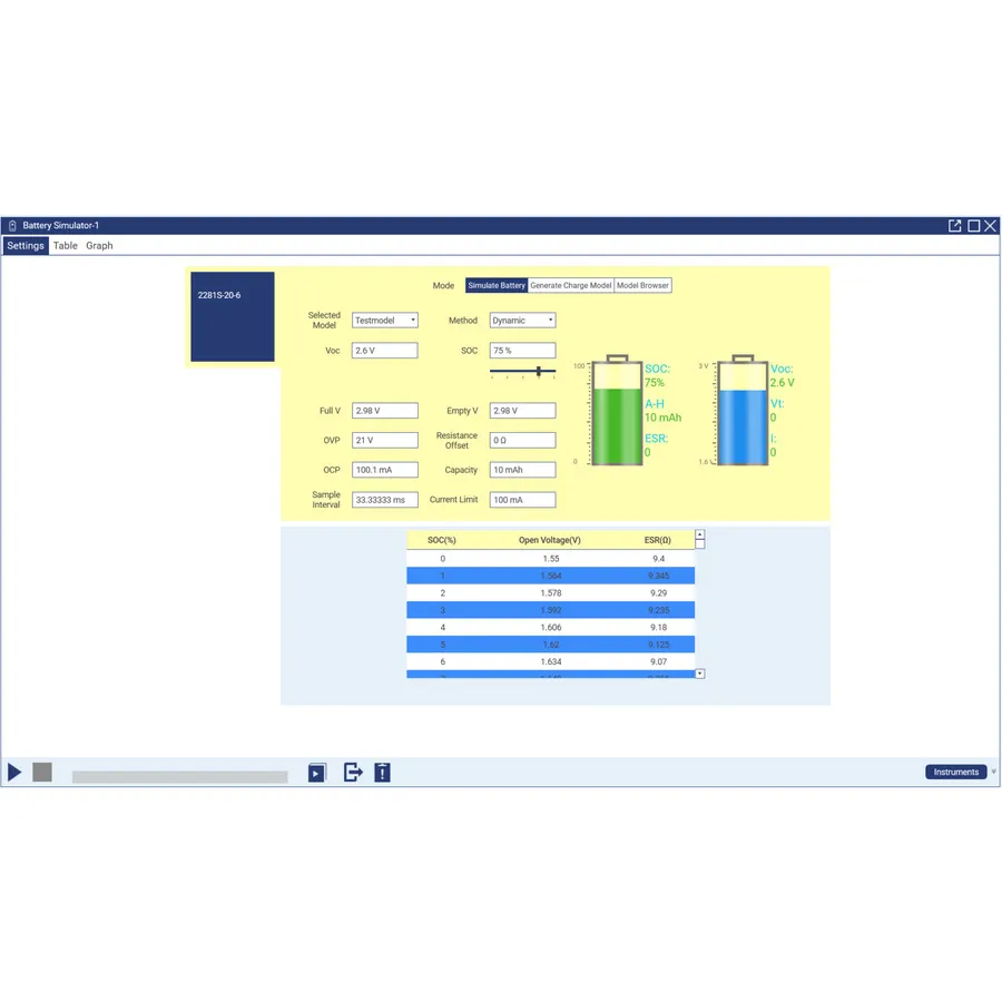 Keithley KICKSTARTFL-BAT KickStart Battery Simulator Application
