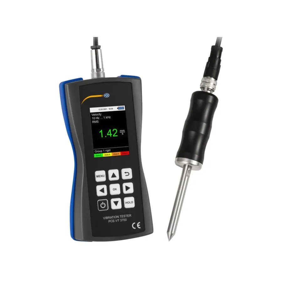 PCE Instruments PCE-VT 3700S Vibration Meter with Measuring Tip Sensor