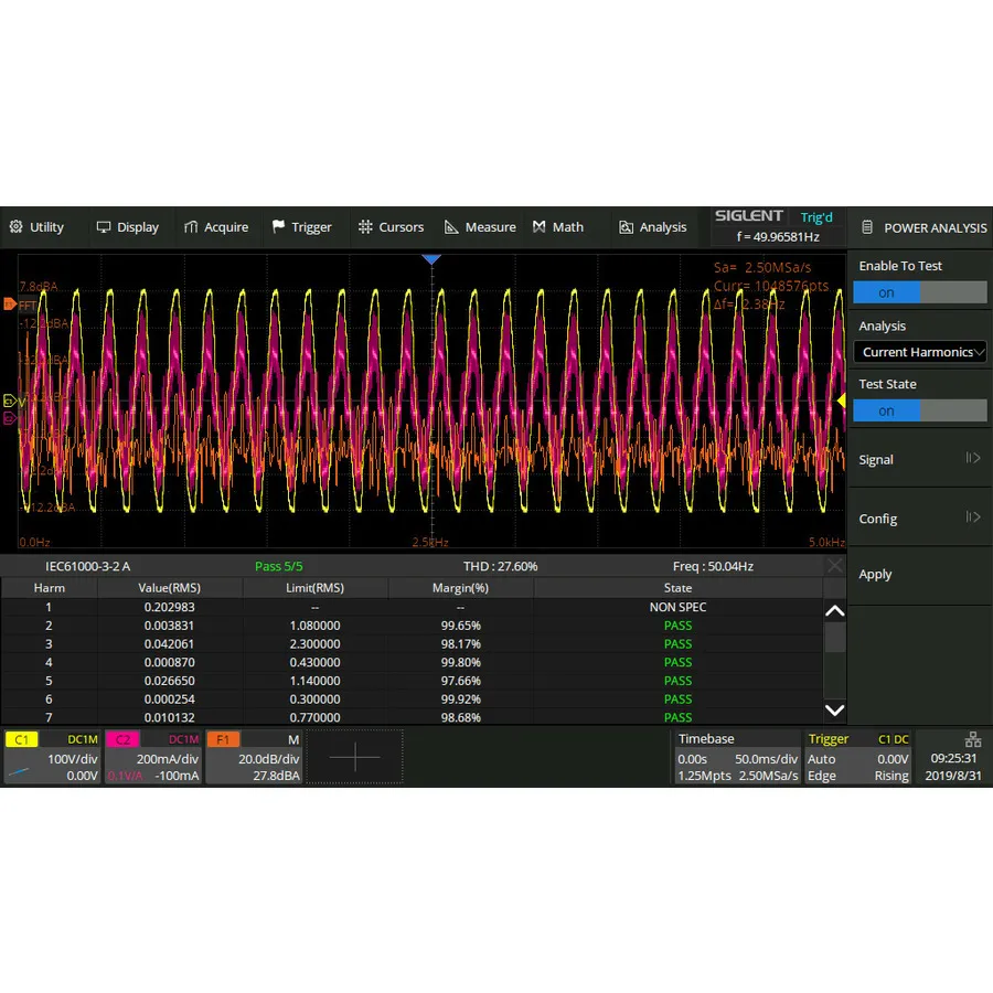 Siglent SDS-5000X-PA Oscilloscope Power Analysis Option