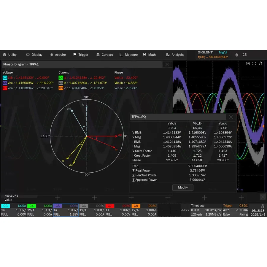 Siglent SDS5000HD-PA3 3-Phase Power Analysis Software
