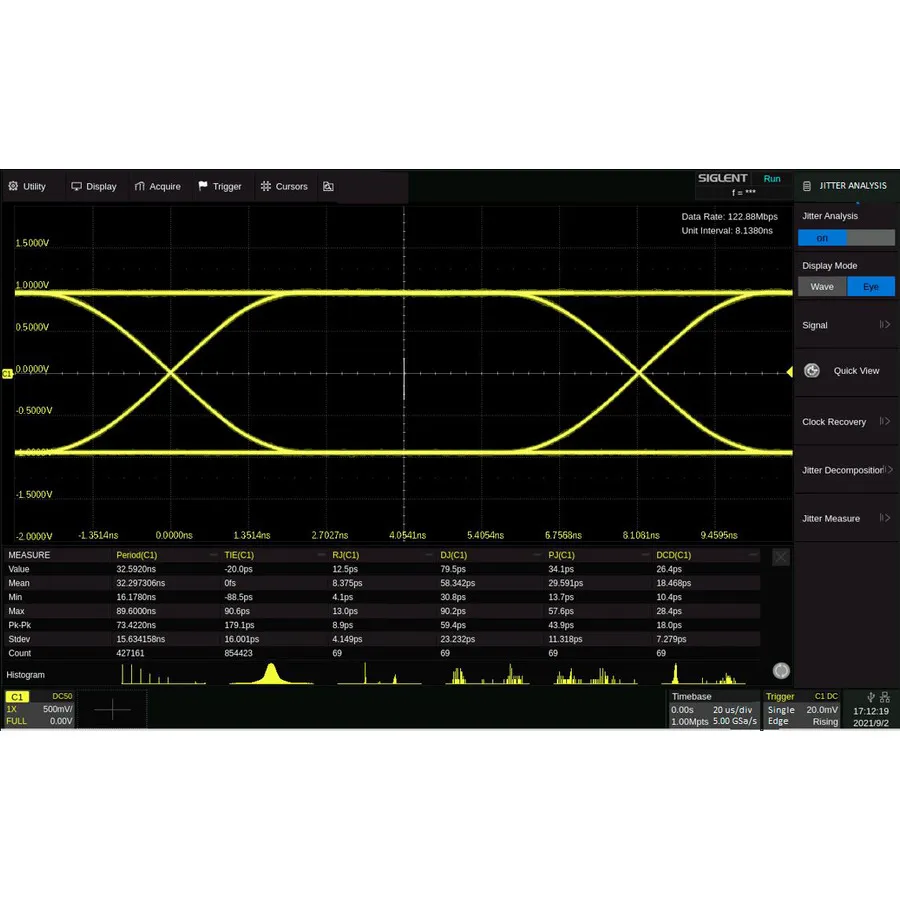 Siglent SDS6000L-EJ Eye Diagram/Jitter Analysis Option