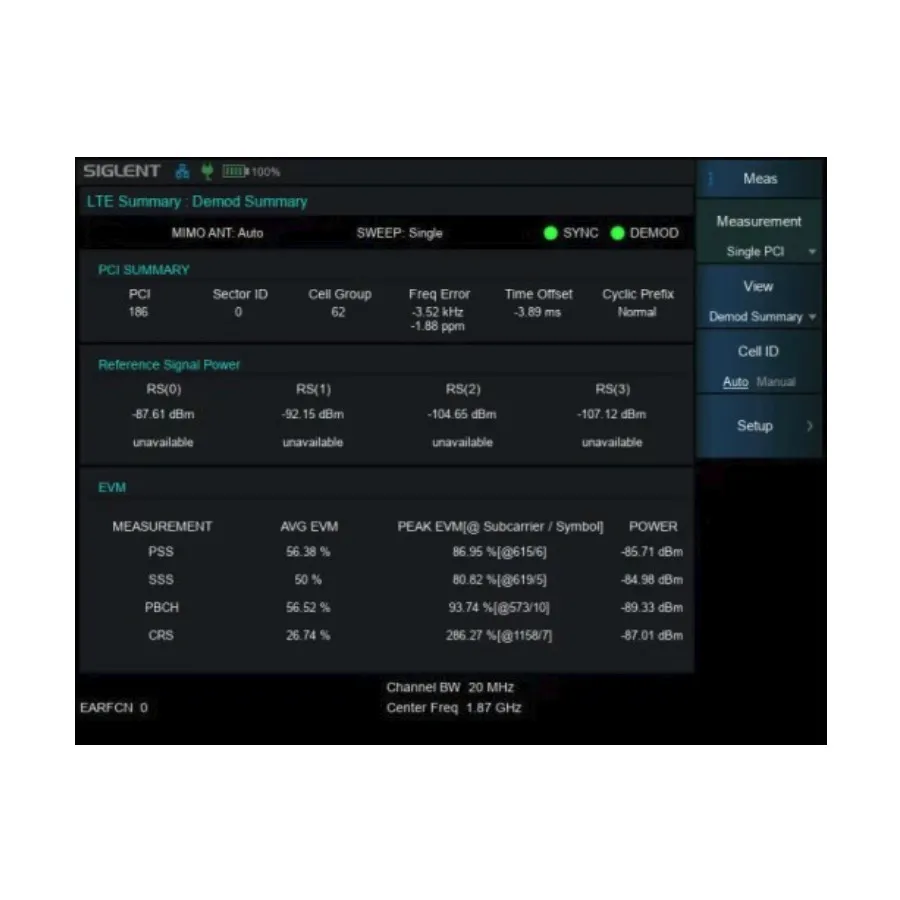 Siglent SHA860-LTE LTE TDD/FDD OTA Measurement Option