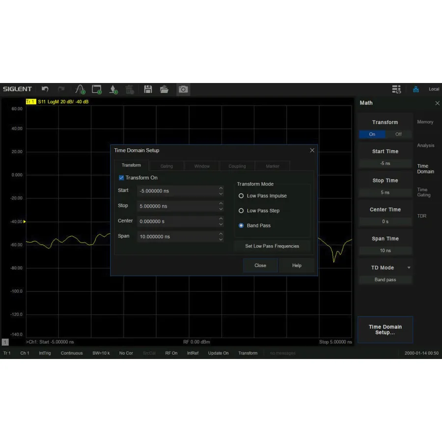 Siglent SNA5000-TDA Time Domain Analysis Software