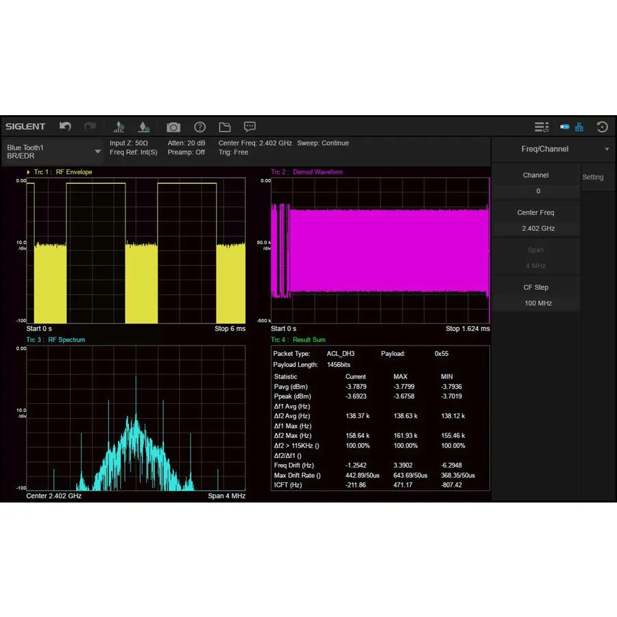 Siglent SSA5000-BT Bluetooth Signal Measurement Software