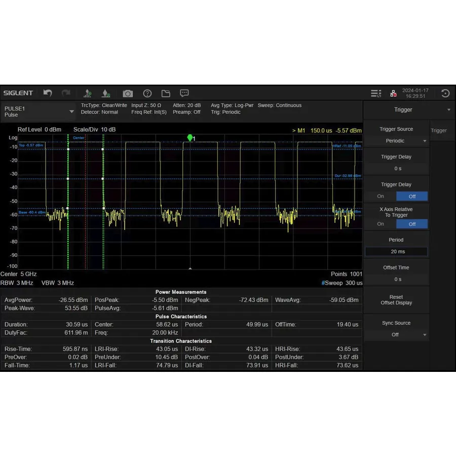 Siglent SSA5000-PU Pulse Signal Measurement Software
